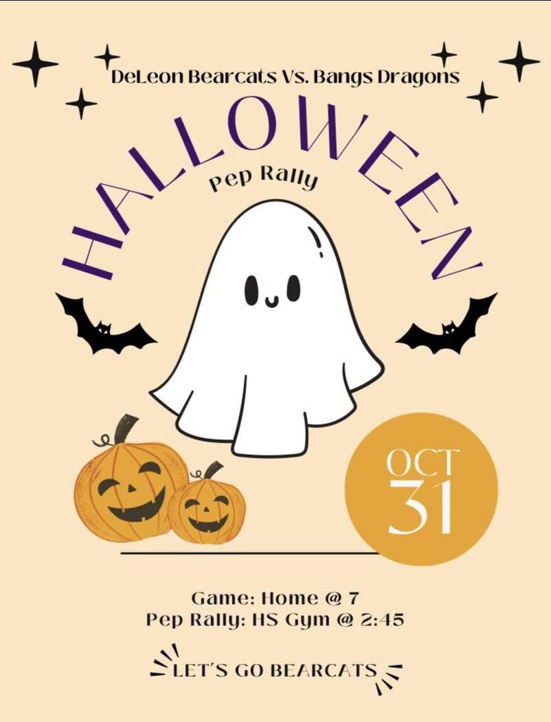 halloween pep rally theme verses bangs this friday October 31st flyer