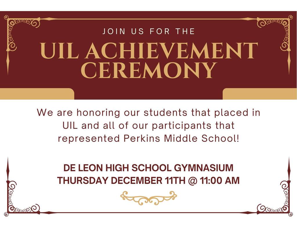 UIL achievement ceremony graphic