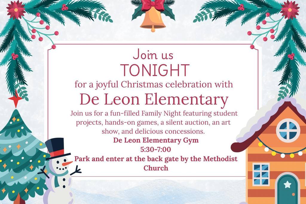 join us tonight for de leon elementary family night graphic 