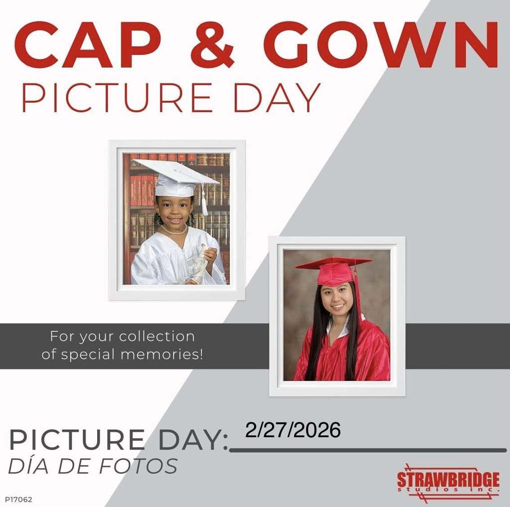 cap and gown picture day flyer
