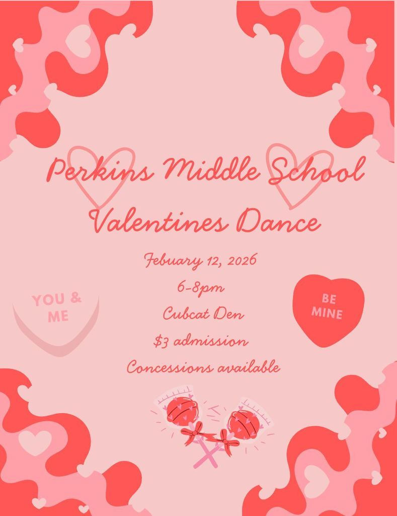 perkins middle school valentines dance flyer