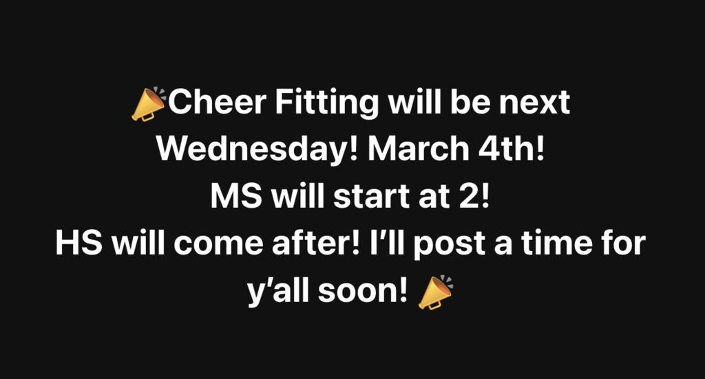 cheer fitting march 4th text info