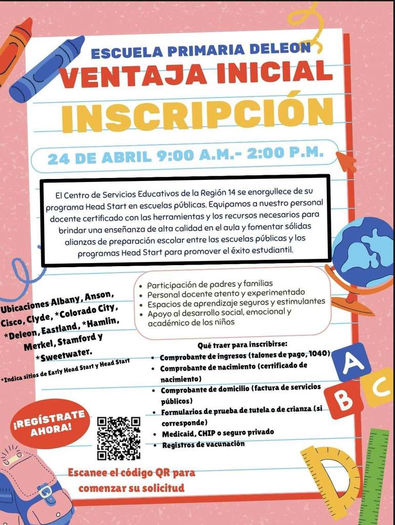 head start enrollment flyer in spanish