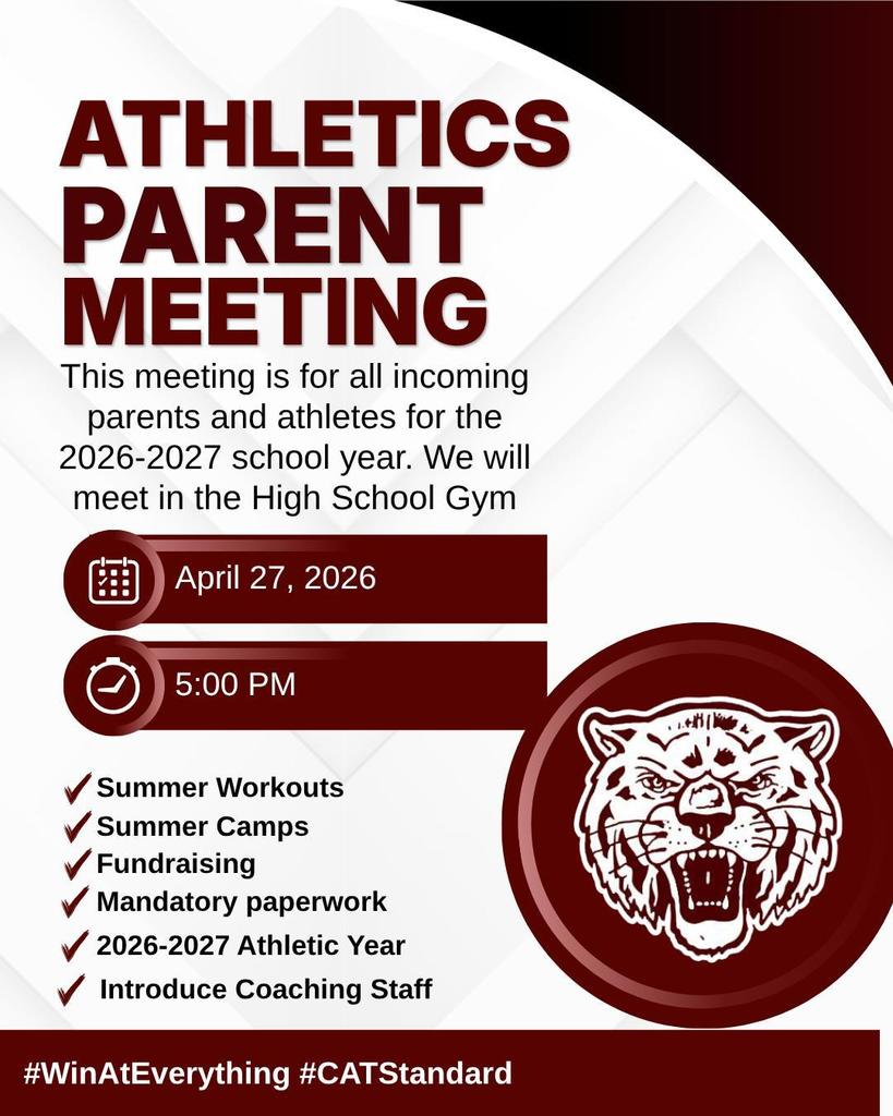 athletics parent meeting flyer