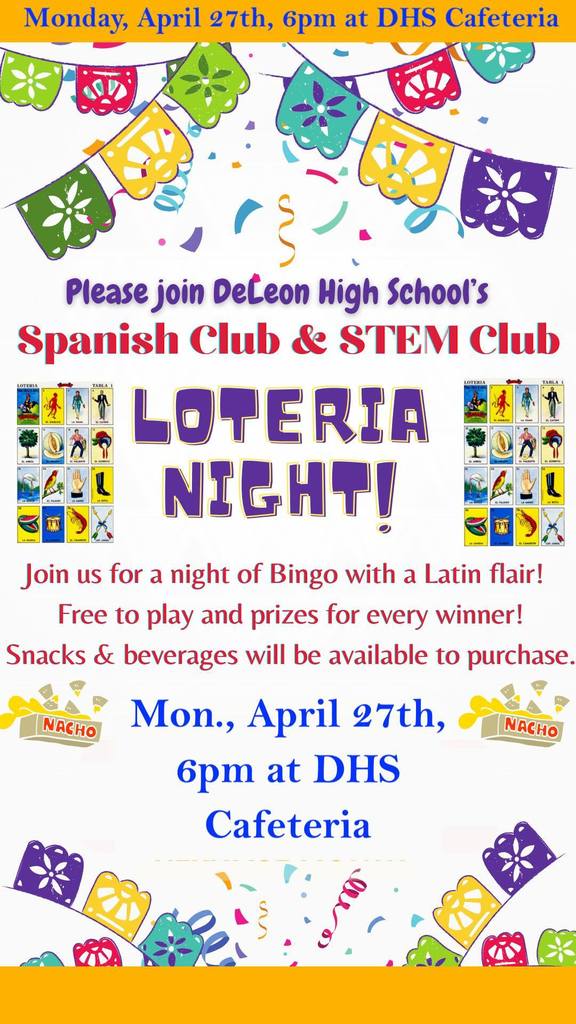 loteria night text flyer