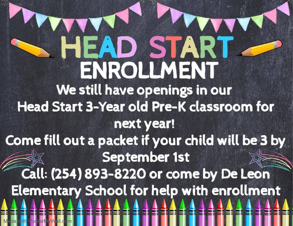 head start enrollment text graphic