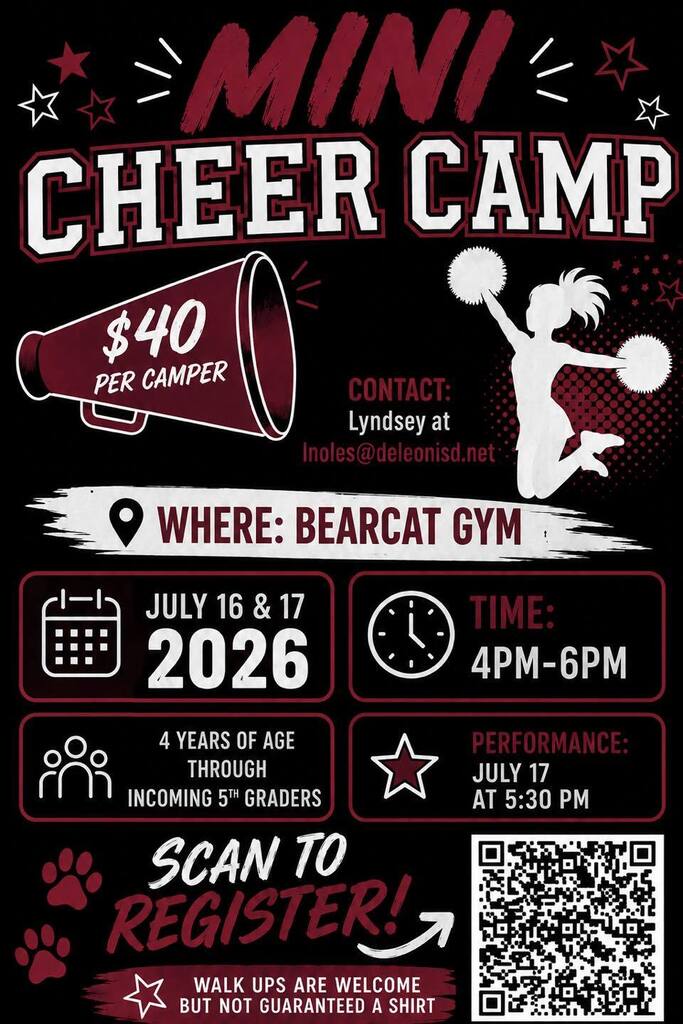 mini cheer camp flyer