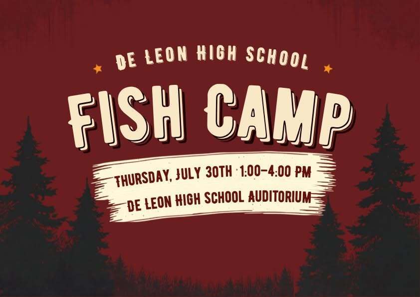 de leon high school fish camp text flyer