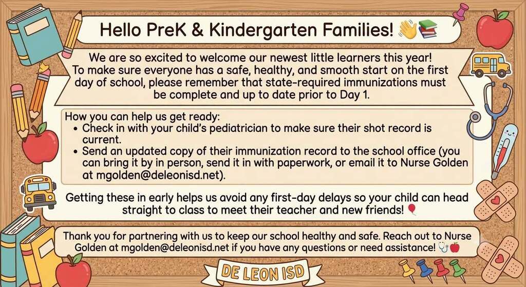 hello prek and kindergarten families text flyer