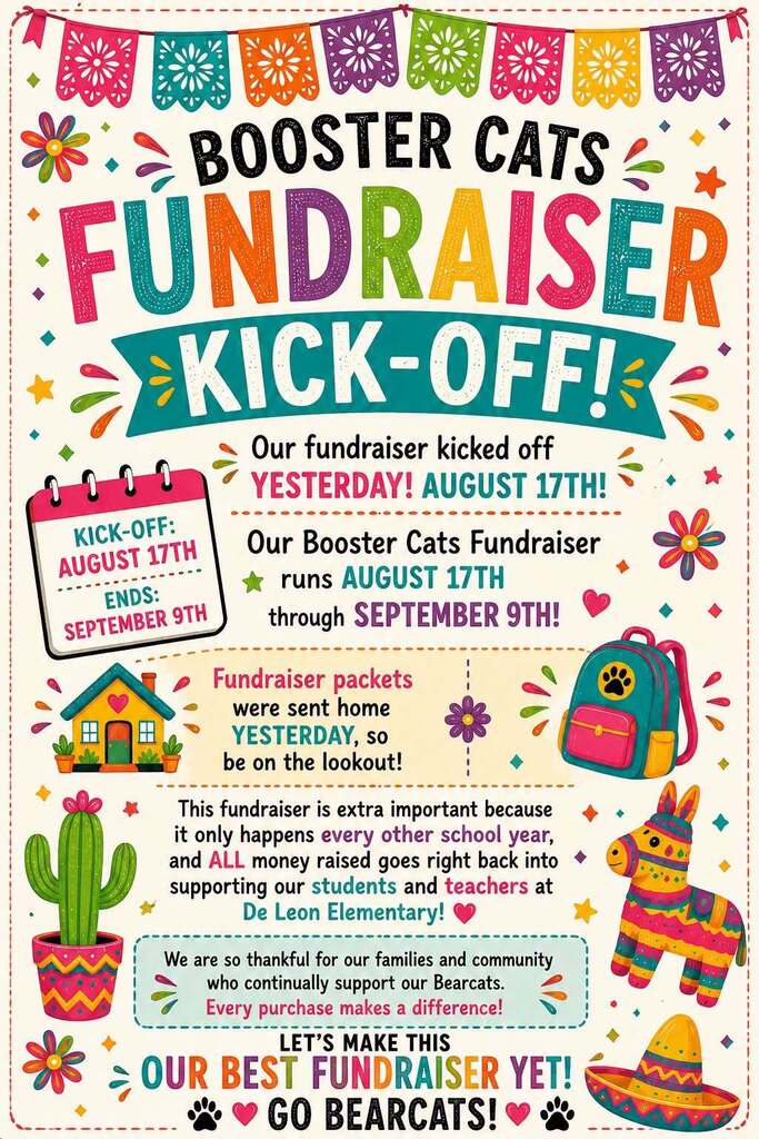 booster cats fundraiser kick off flyer