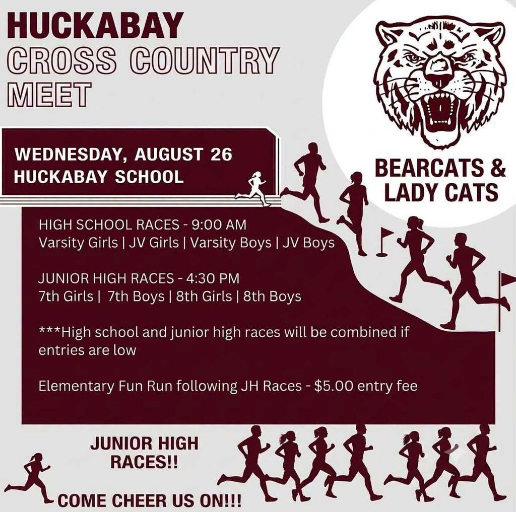 huckabay cross country meet schedule flyer