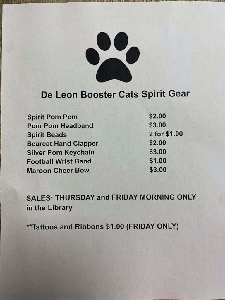 de leon booster cats spirit gear list of prices
