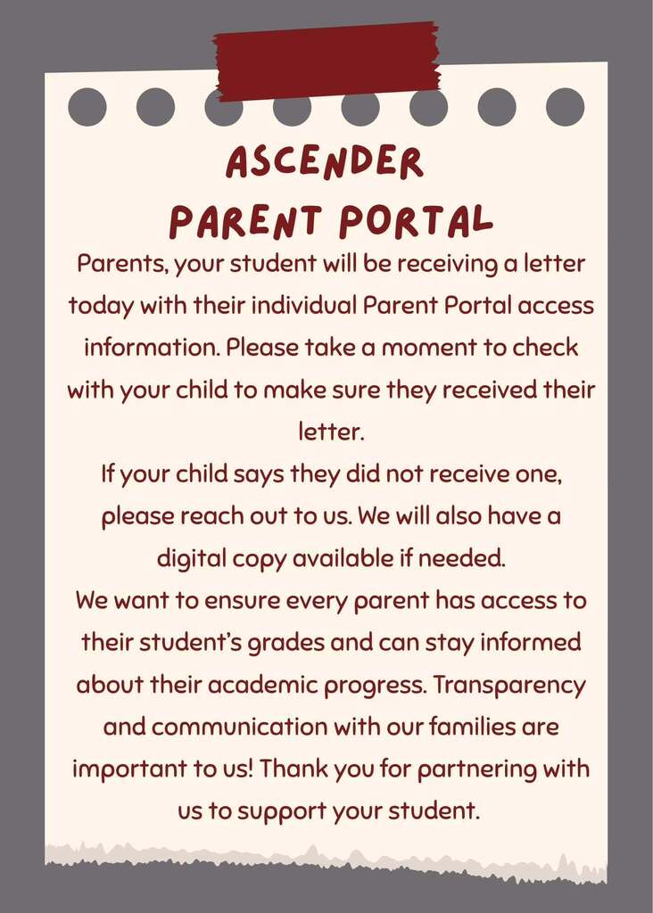 ascender parent portal info for parents