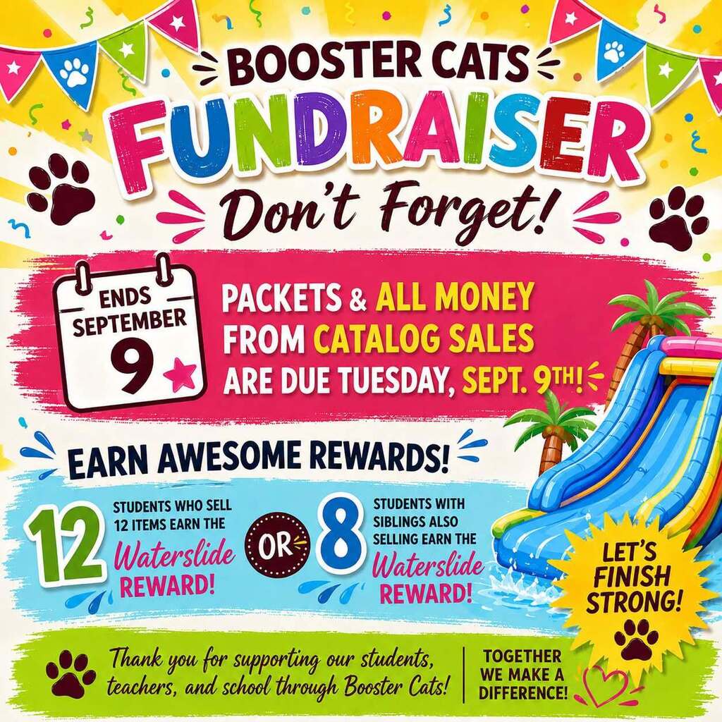 booster cats fundraiser reminder flyer