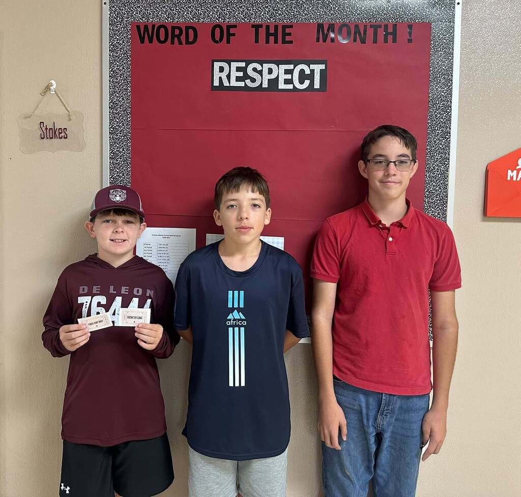 three students of the month of august for perkins