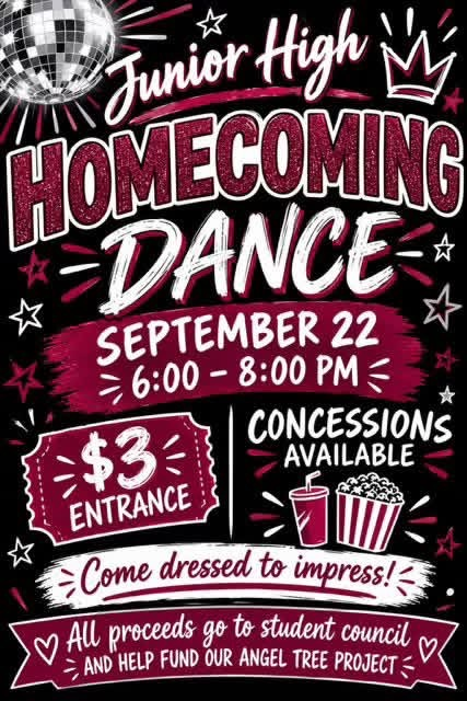 Perkins middle school dance flyer