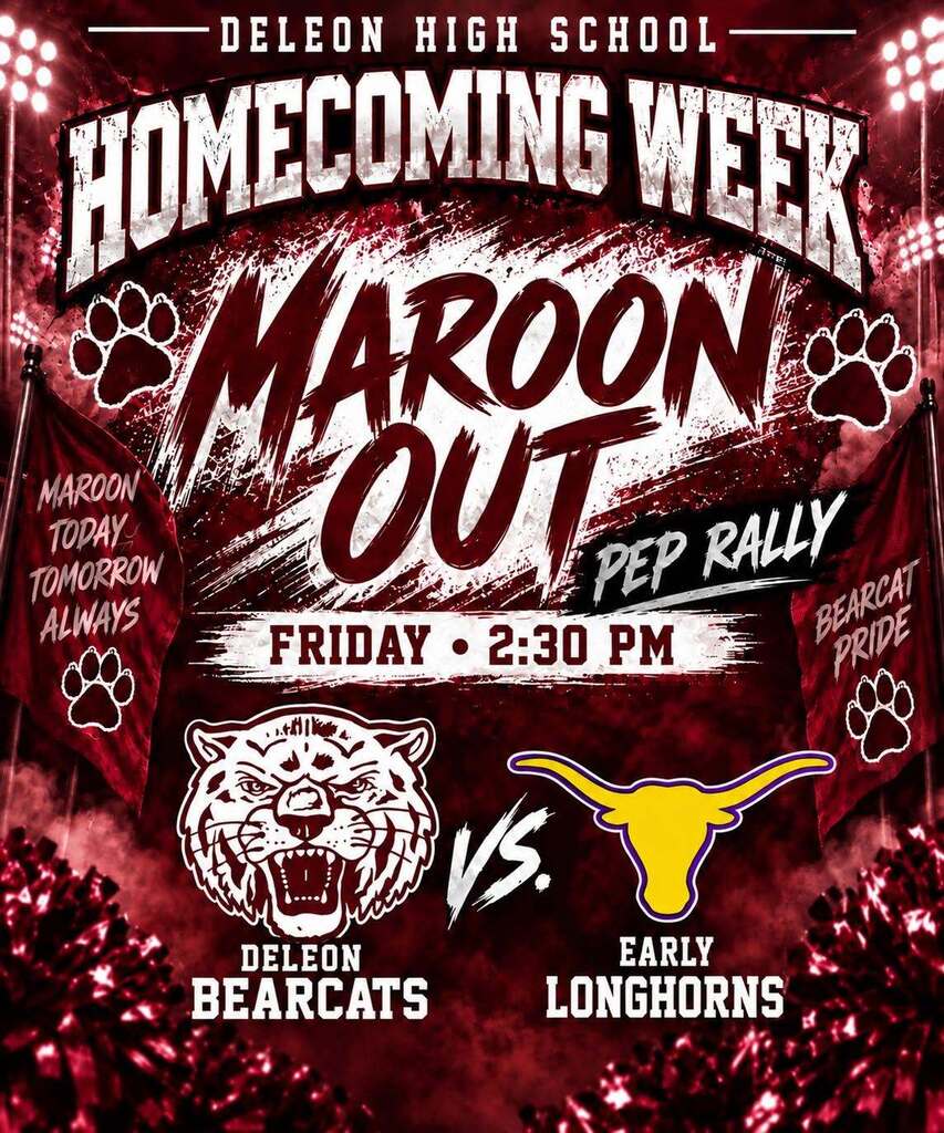 pep rally flyer for this week's game