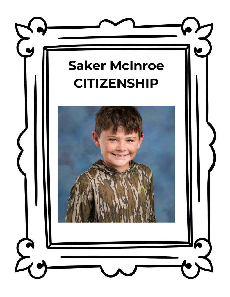 picture frame graphic with picture of Saker McInroe and citizenship text