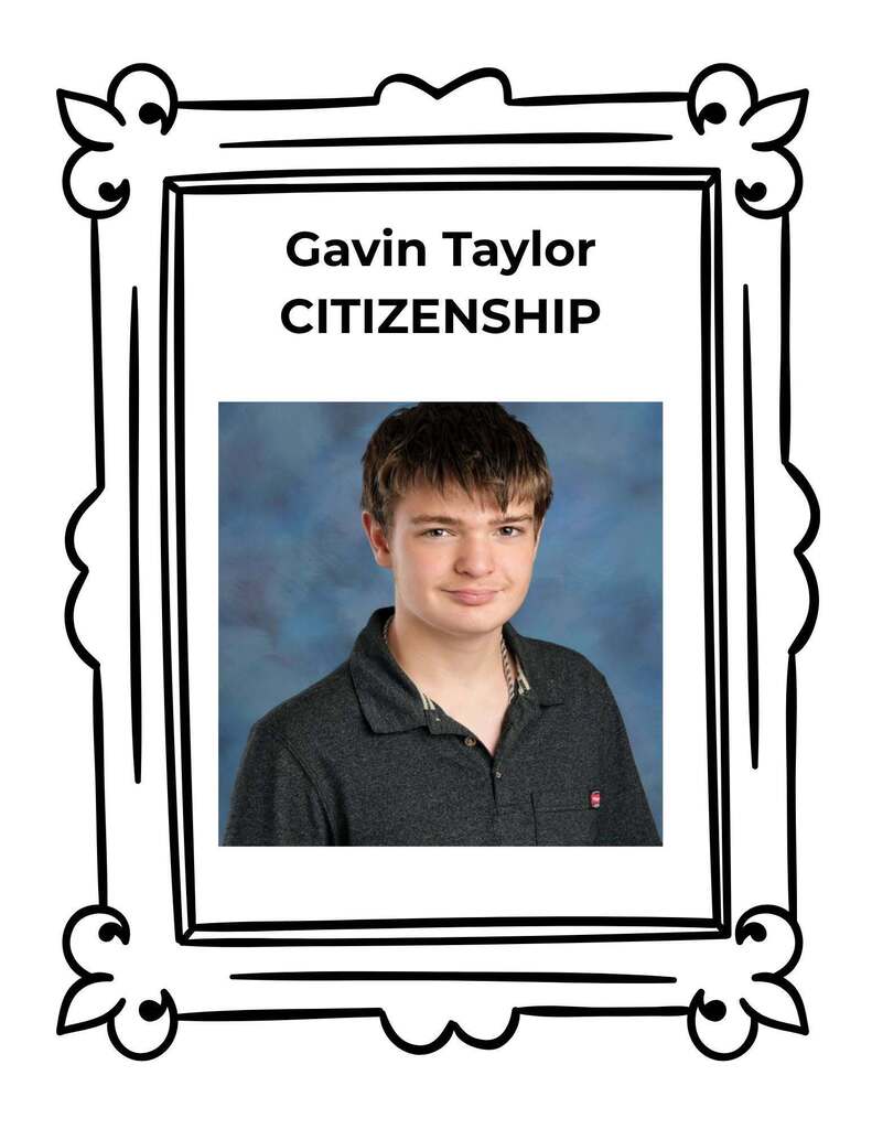 picture frame graphic with picture of Gavin Taylor and citizenship text