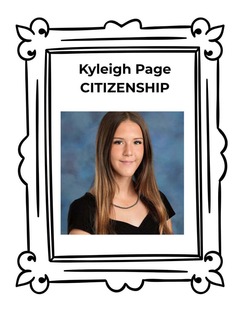 picture frame graphic with picture of Kyleigh Page and citizenship text