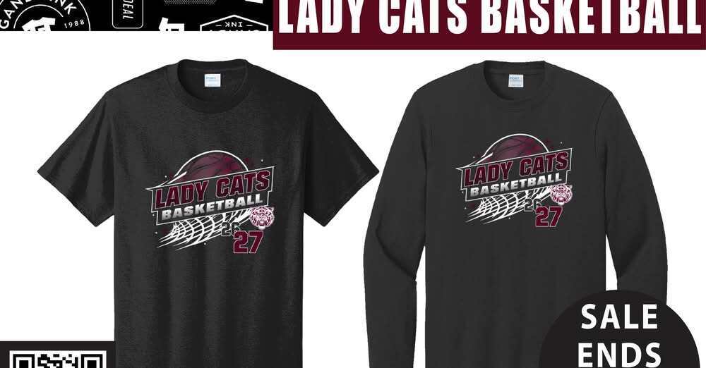 lady cats basketball t shirt designs and text