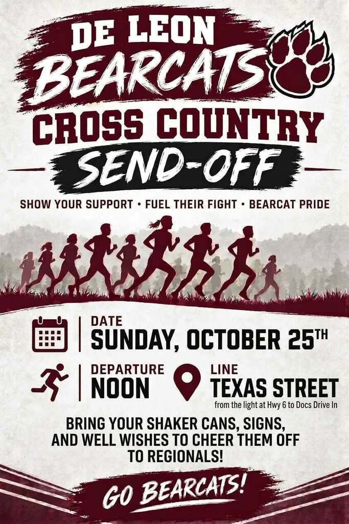 de leon cross country send off text info