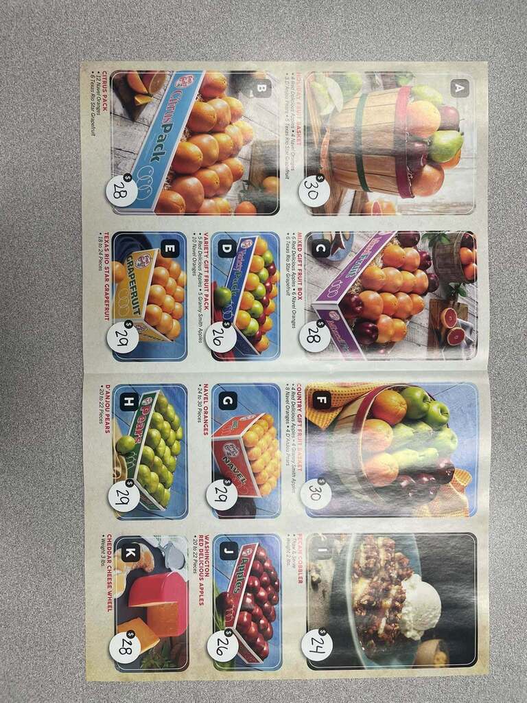 fruit box sales book page