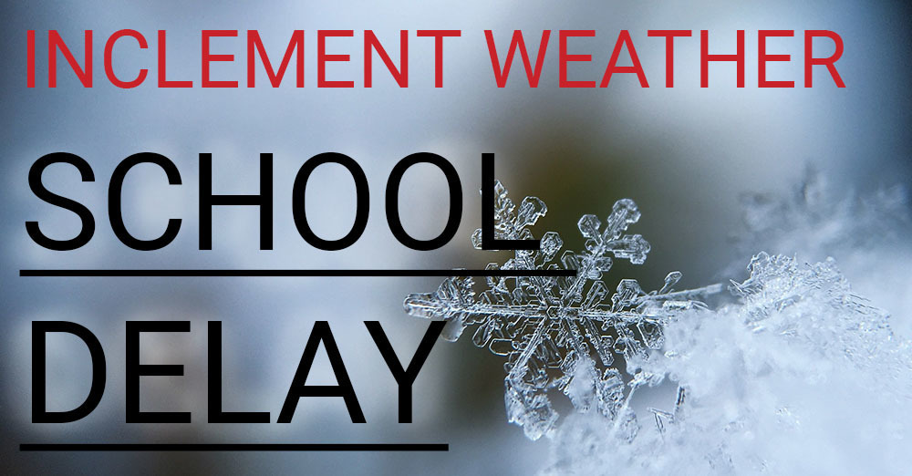 weather delay text with snowflake