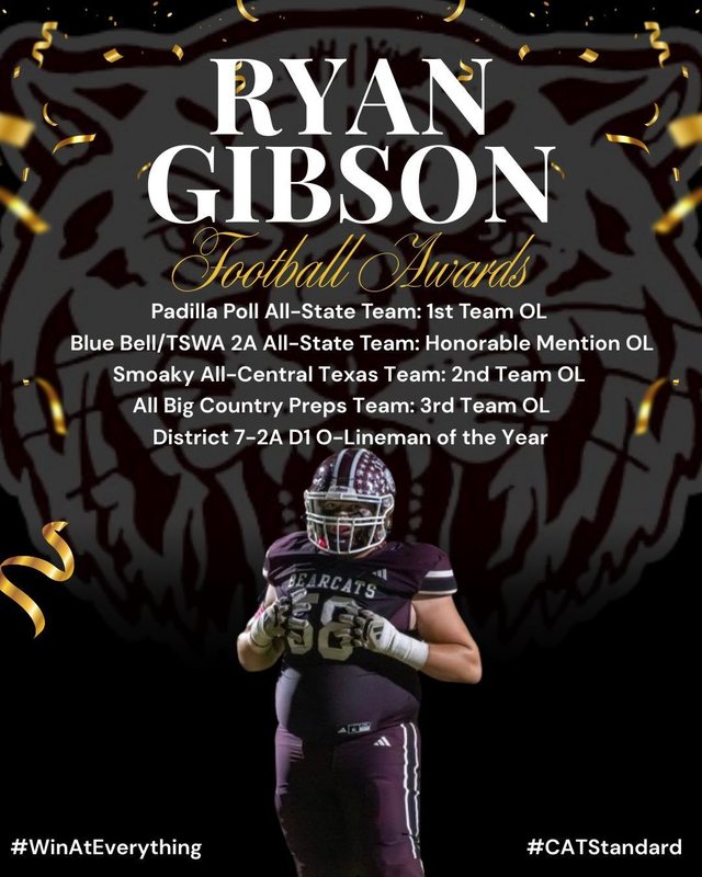ryan gibson football awards