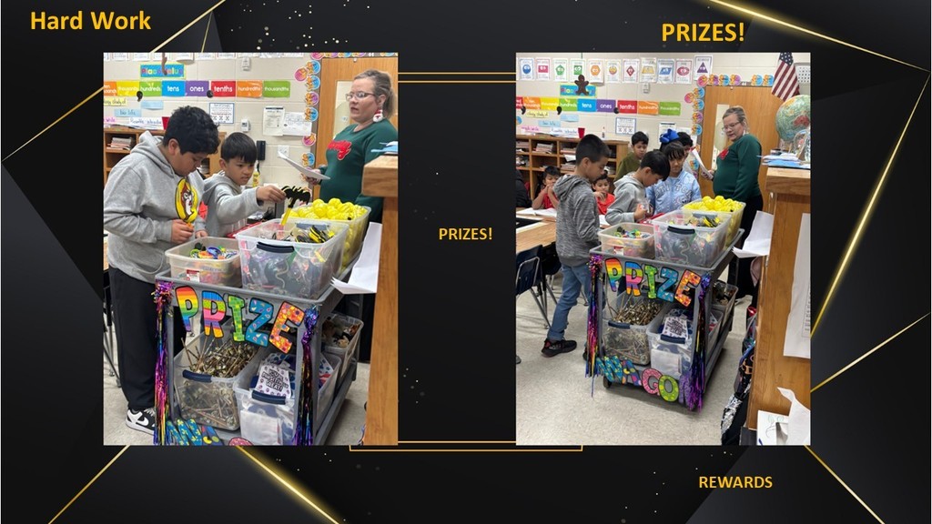 Mrs. Efird's class with the prize wagon.