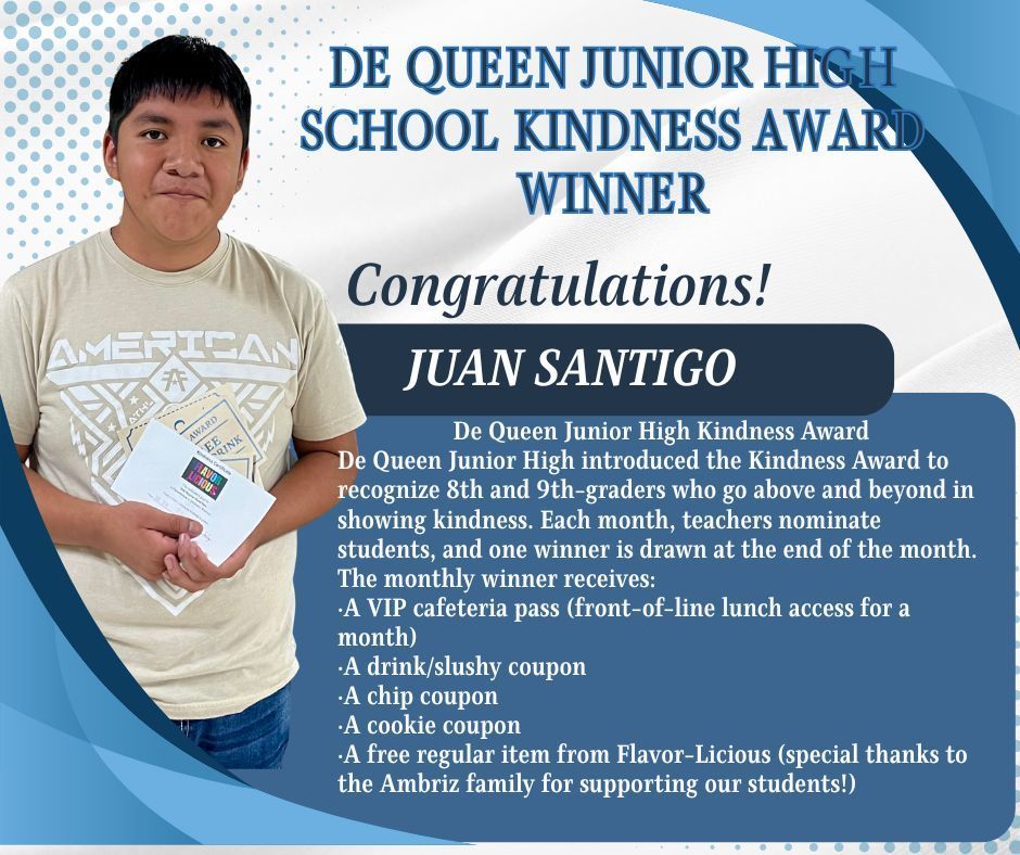 September kindness award winner