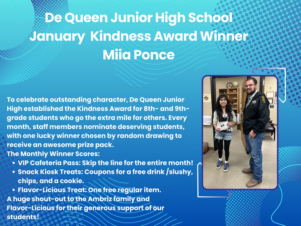 Congratulations to Miia Ponce for being recognized for her character and positive impact.
