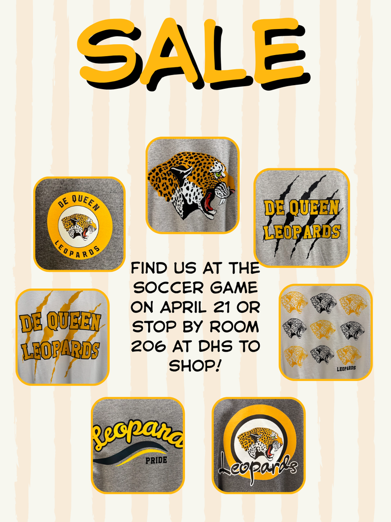 SALE Flyer with pictures of the tshirt designs they have made.