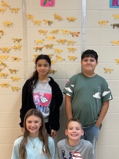 These 5th graders has earned 75 AR points.