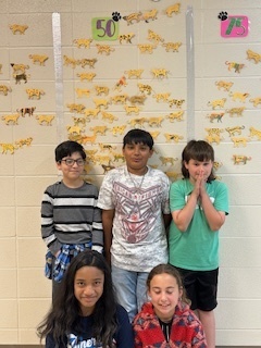 These 5th graders has earned 50 AR points.