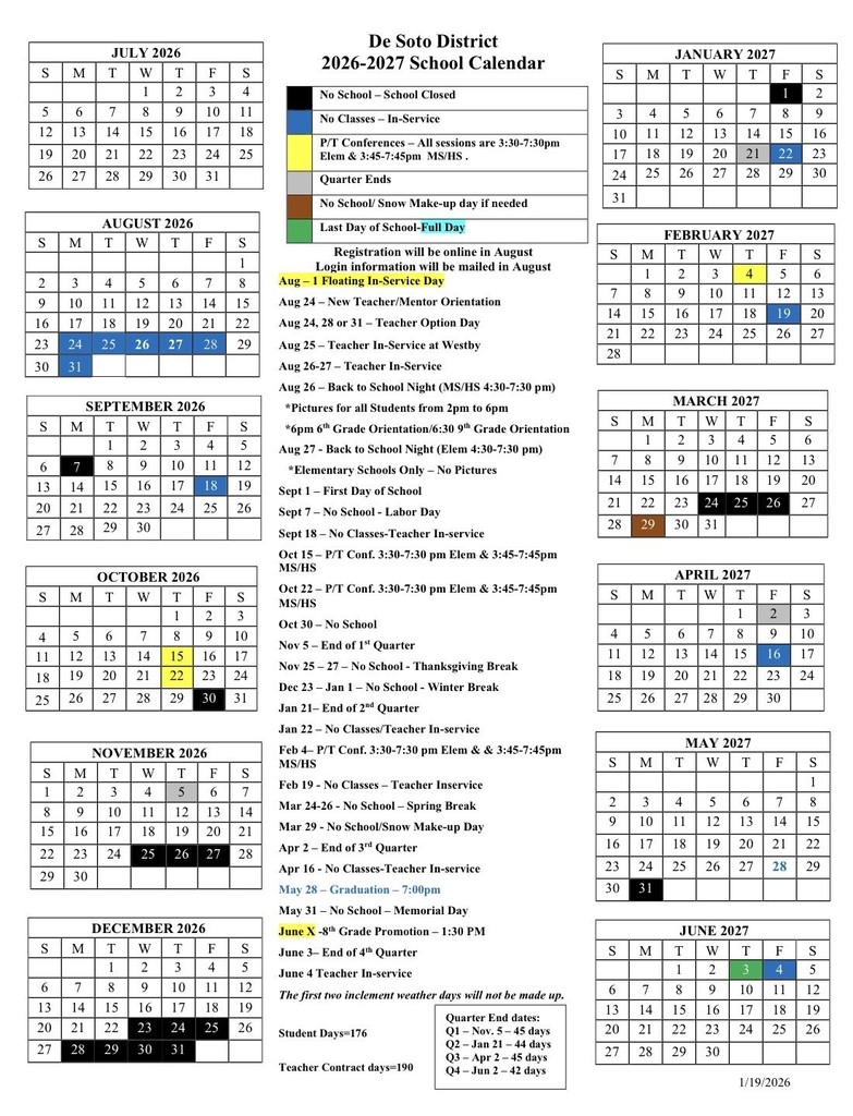 District calendar