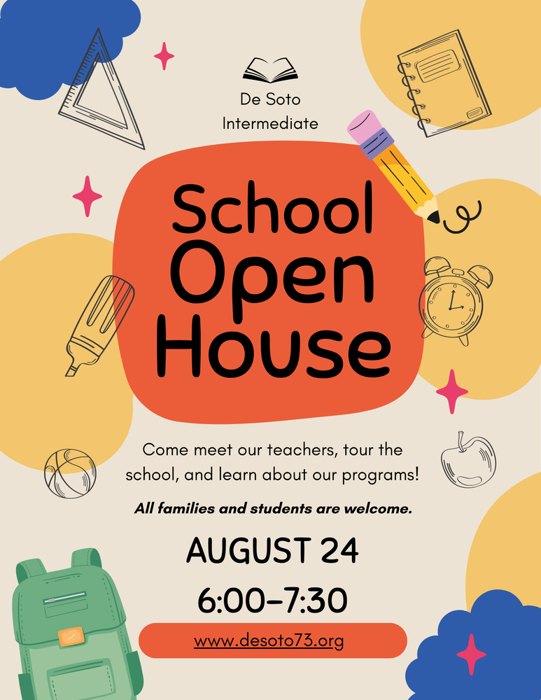 School  Open House 9/24 6:00-7:30