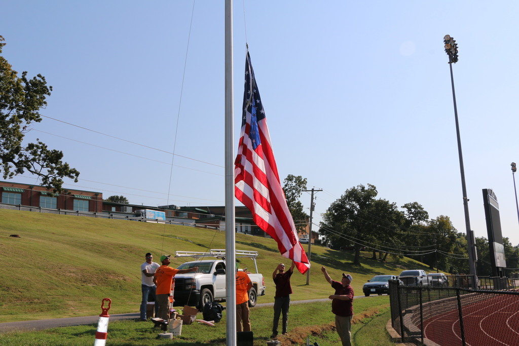 Photo of flag pole.