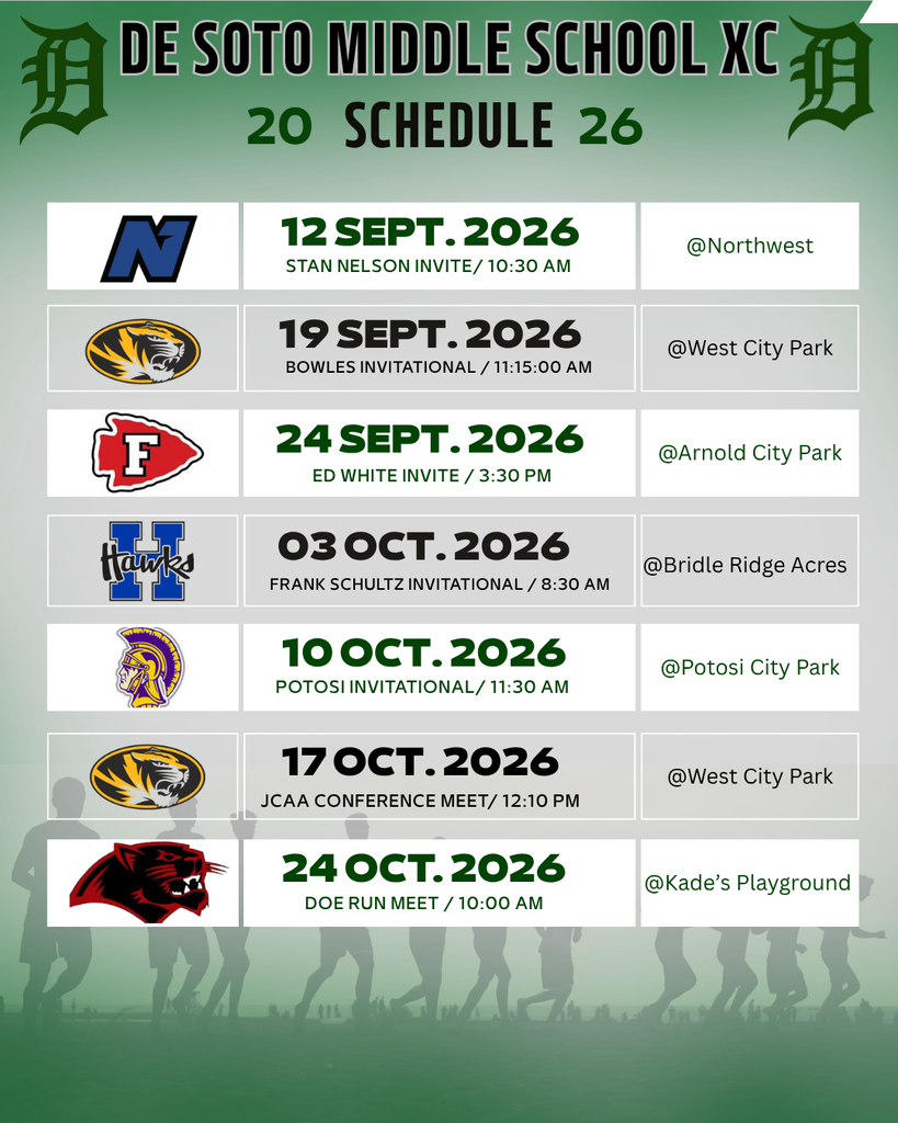 Middle School Cross Country Schedule.