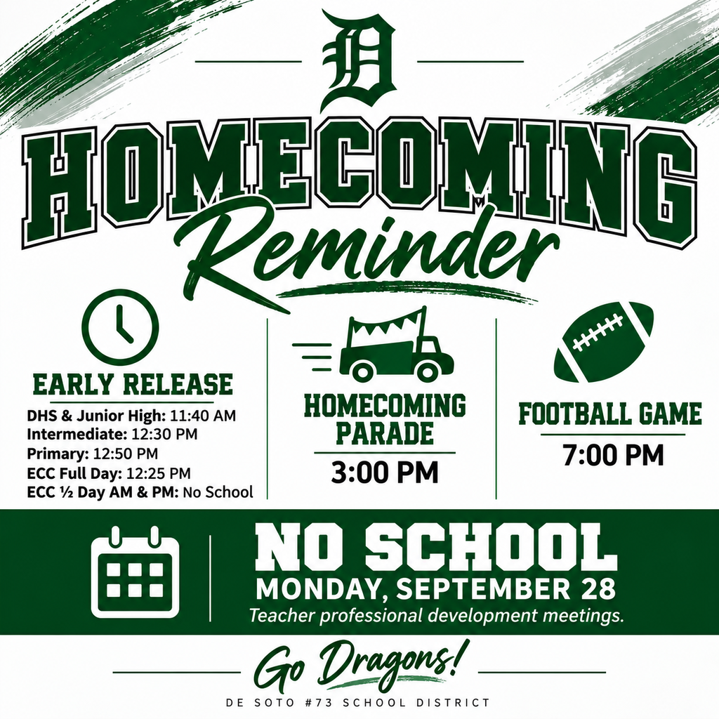Homecoming Reminder Flyer.