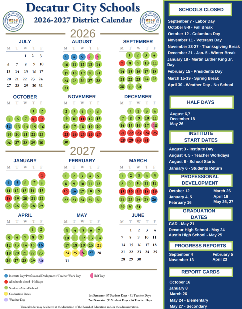 2026-27 DCS calendar