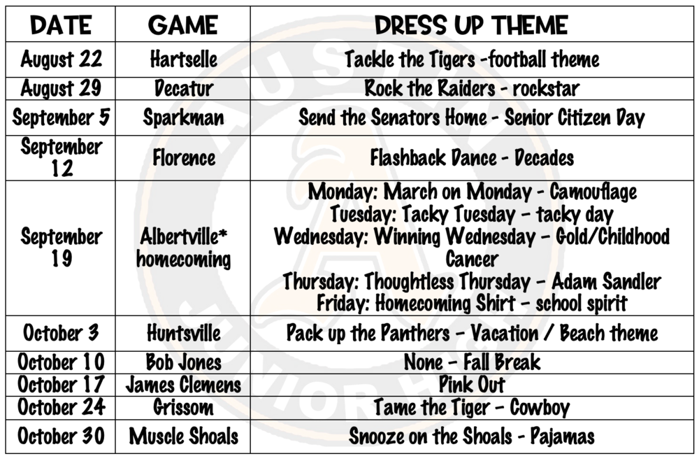 dress up theme days