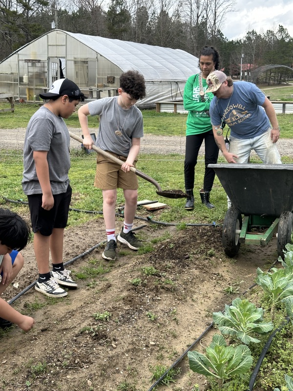Students at farm