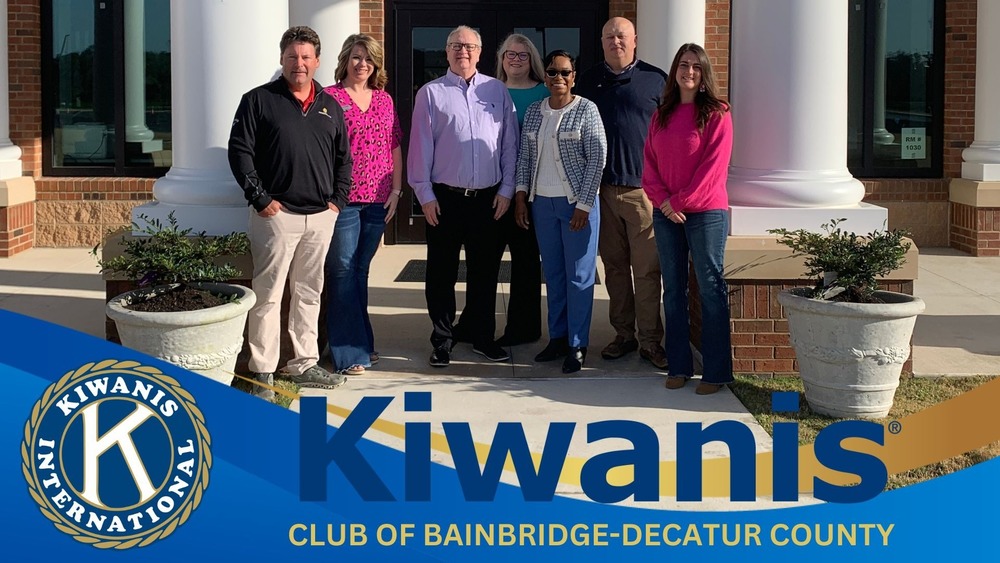 Kiwanis Club dedication of new planters outside the New Bainbridge Middle School Media Center on February 14
