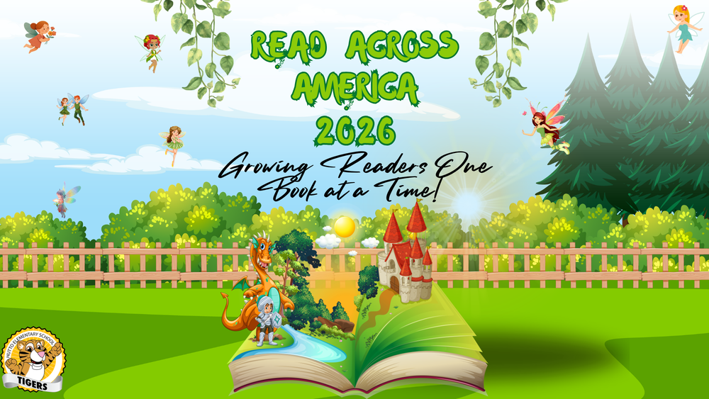 This image contains information about read across america with an open book and fairies  flying around.