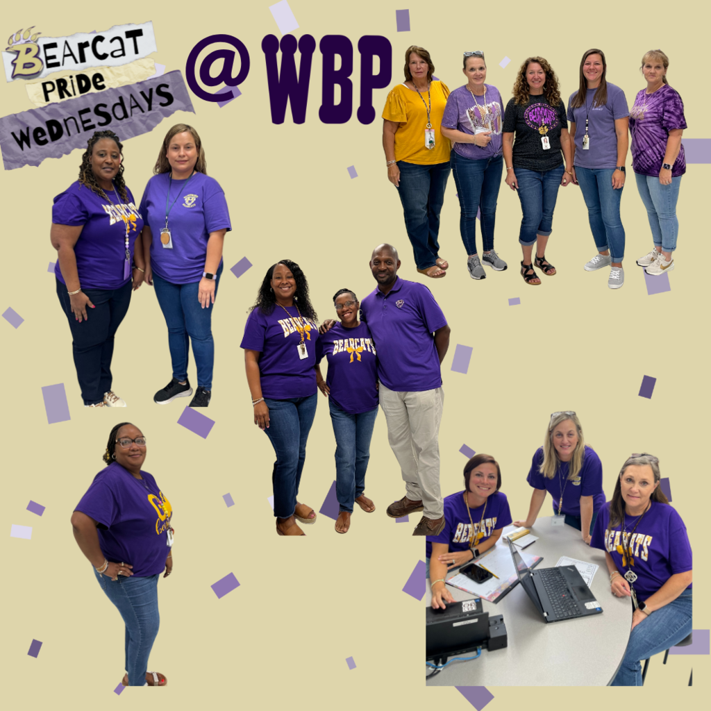 Staff members at WBP wearing their BHS spirit shirts.