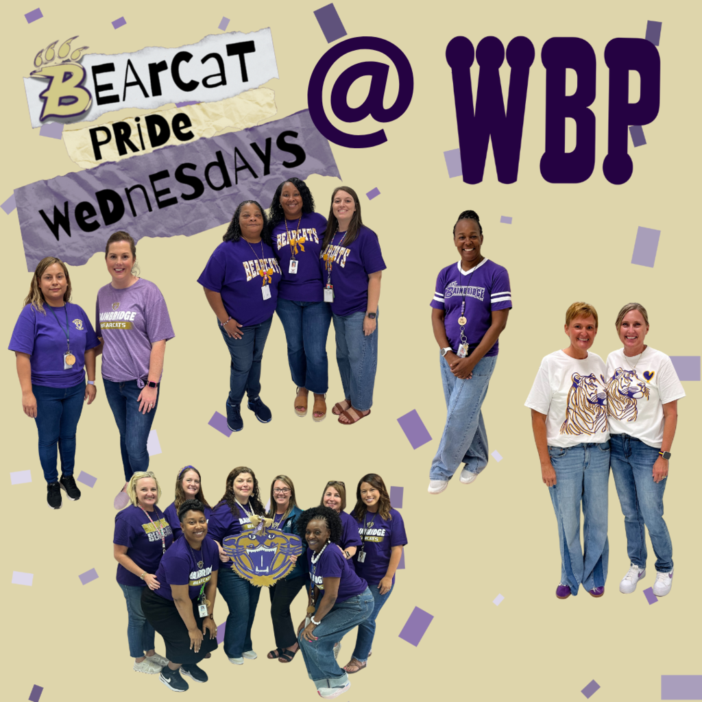 Staff members at WBP wearing their BHS spirit shirts.