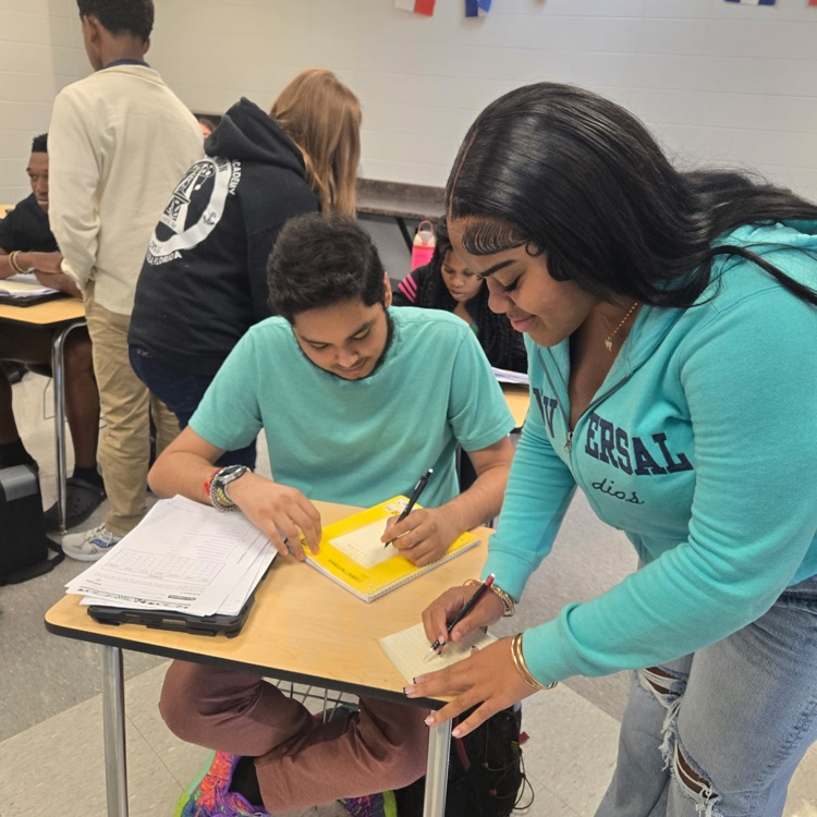 Spanish 1, 3rd block is working on interpersonal communication.  They are exchanging information ( topic is dates of events, birthdays, etc). At the end, whoever has the most information on their classmates, all correct, wins!