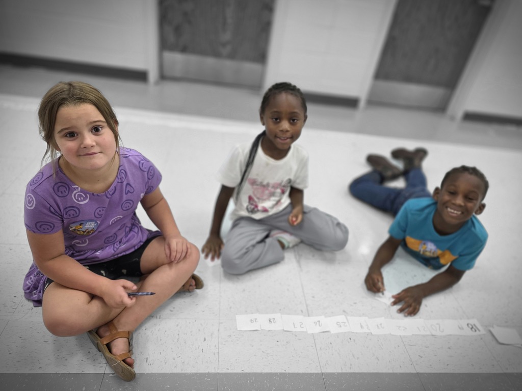 Students working with their number line.