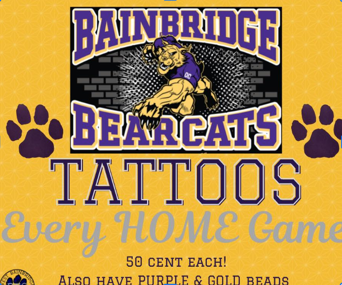 Tattoos and Beads are being sold tomorrow for Friday's game.